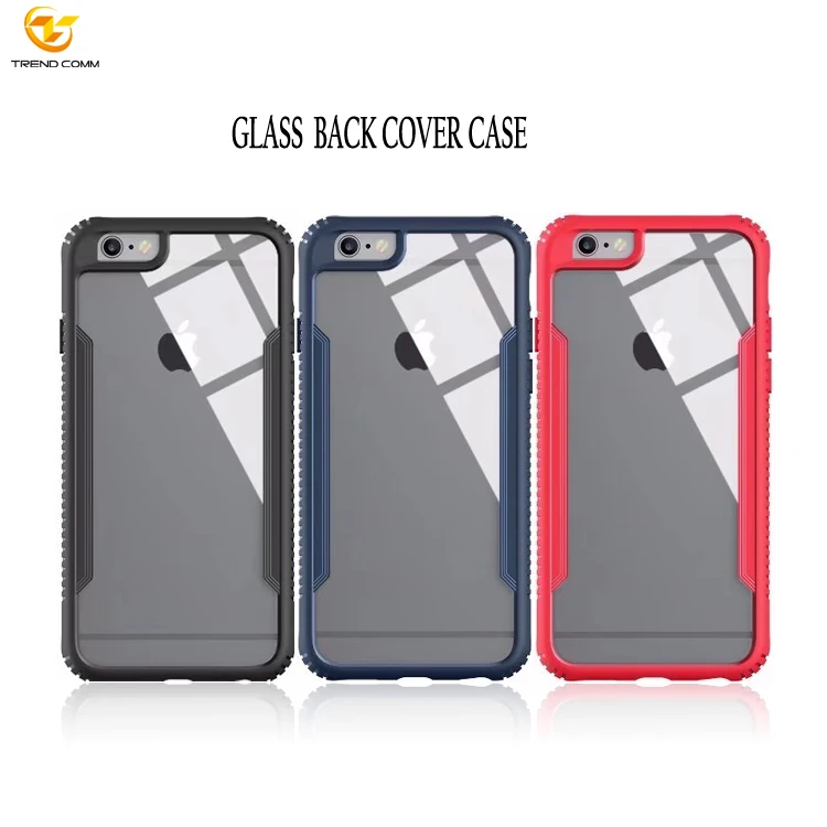 

Shockproof Transparent TPU+PC Back Cover Smooth Tempered Glass Phone Case For Apple 12