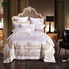 Hafei luxury palace style royal white embroidery bedding sets china supplier bed sheets