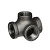 Black Malleable Cast Iron NPT Side Outlet Tee