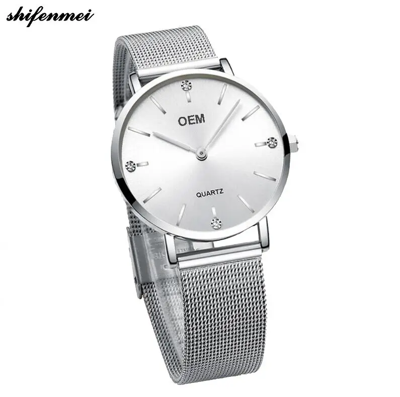 

China supplier custom black watch minimalist , thin women Silver luxury ladies watches