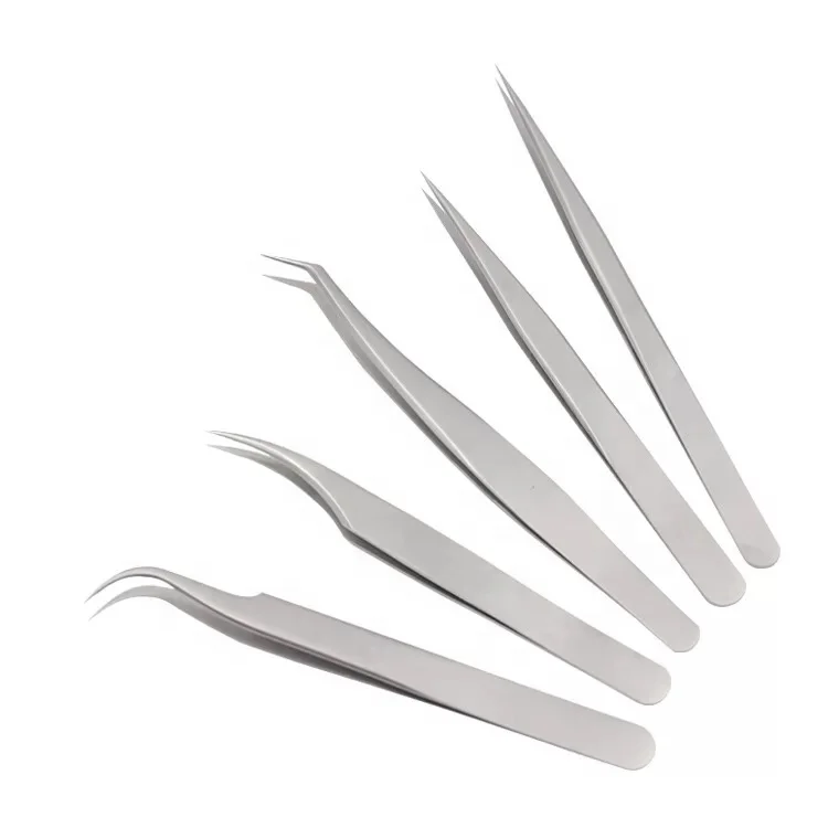 

Stainless Steel Private label custom logo eyelash extensions tweezers