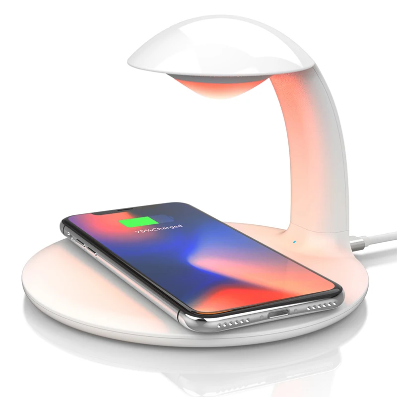 

fast qi mobile phone car fantasy universal led lamp pad quick 10w wireless charger, White