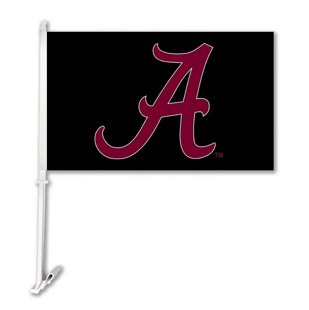 NCAA Alabama Crimson Tide Car Flag Crimson Pole 