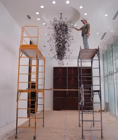 

Large Black Modern Europe Murano Glass Handmade Blown Glass Chandelier with LED lights Chinese Supplier Artistic