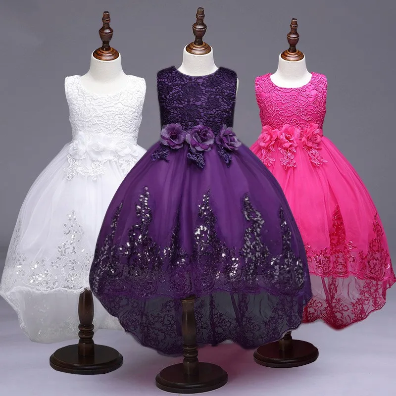 

Hot Selling Baby Girl Summer Wholesale Baby Clothes Children Party Dress L8804, White.pink.purple.rose red.red