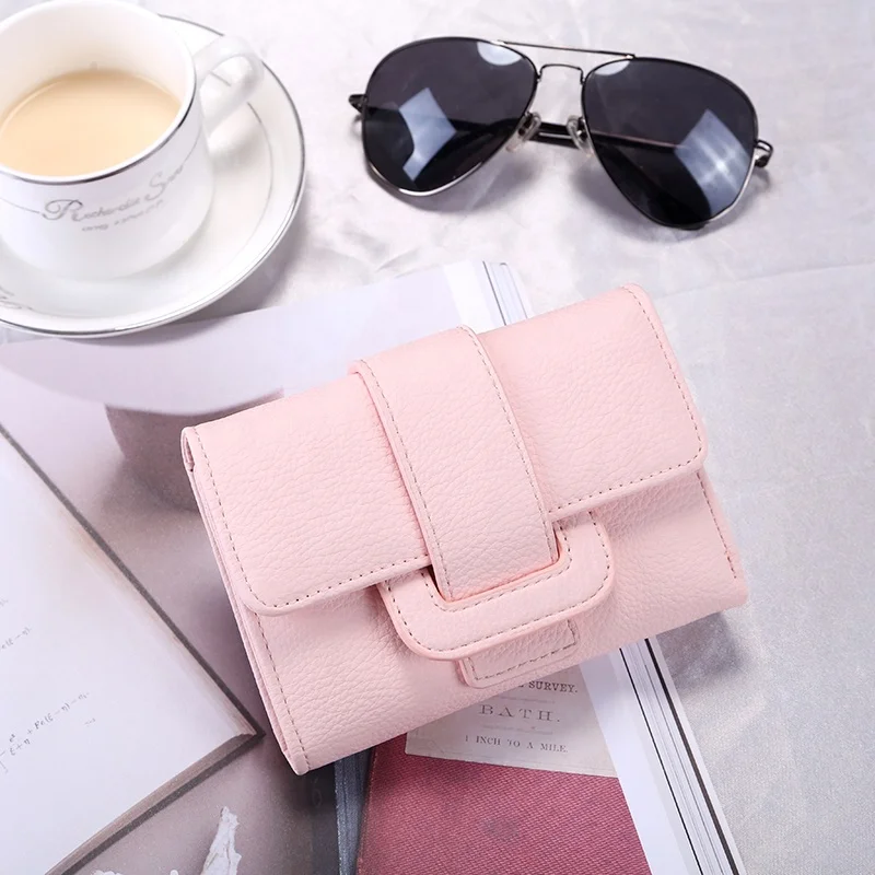

Wholesale Women PU Leather Small Wallet Card Holder Zipper Coin Clutch Fashion Women Clutch Purses Wallet, Multi