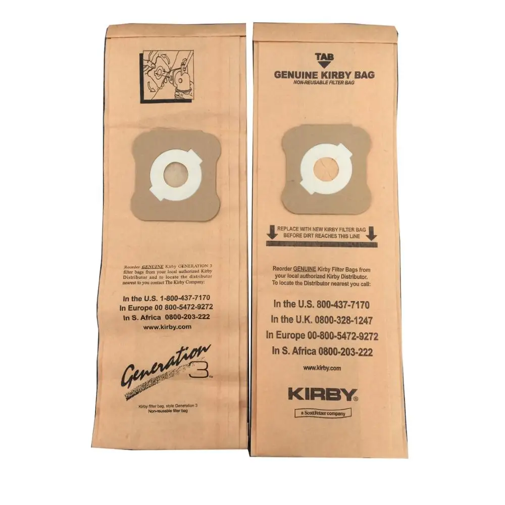 

Vacuum Cleaner Air Paper Dust Filter Bag for Kirby G4 G5 197394, Brown
