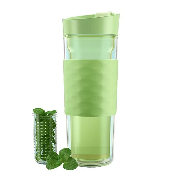 

colorful 16oz plastic double wall tumbler/cup/water Bottle, Light yellow