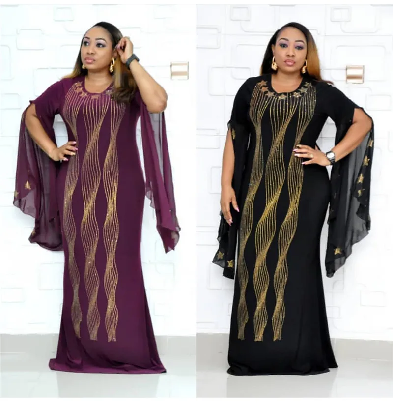 

YQ531 Hot Sale Africa Women Plus Size maxi casual Dress, As shown