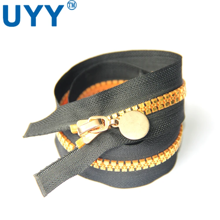 
Clothing plated gold teeth 55 cm length 8# resin zipper 