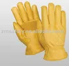 Golden cowhide leather driver glove