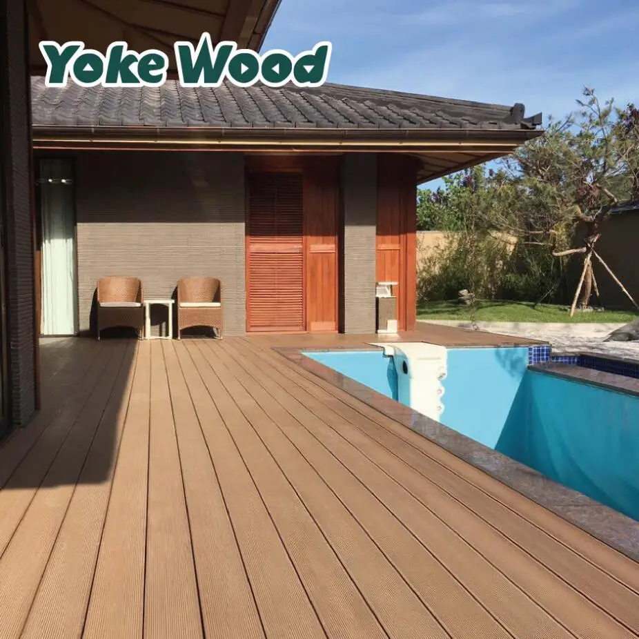 
Vyokewood WPC Wood Plastic Composite Decking Oak Solid Wood Flooring Looks Like Wood Flooring for Swimming Pool 