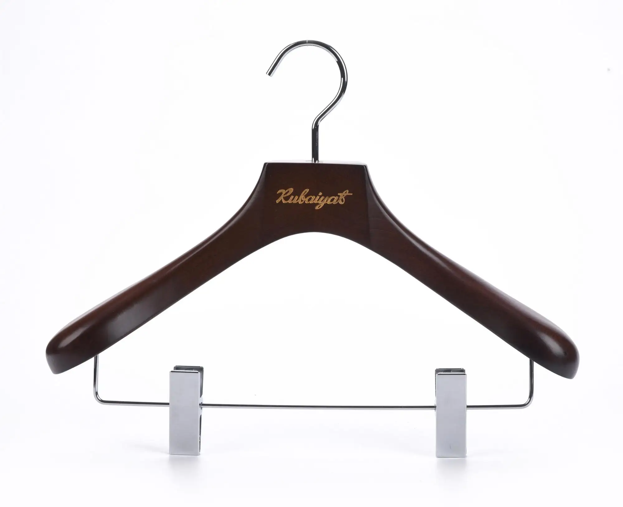Deluxe Wide Shoulder Wood Hangers With Big Clips For Suit Buy Wood