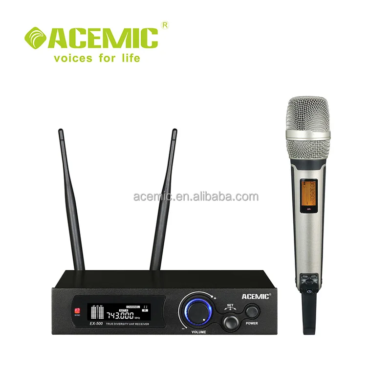 

Professional FM UHF wireless microphone system for stage and karaoke long range 200 meters lapel headset condenser mic EX-500, N/a