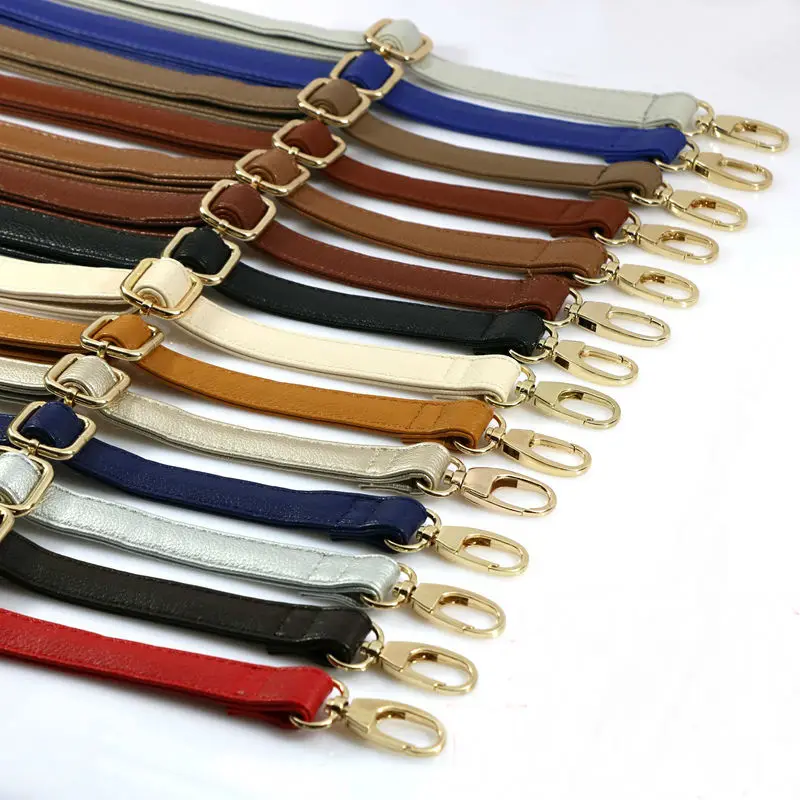 

Handmade Band 120*2cm 15 colors Pu Leather Long Shoulder Bag Strap Replacement, Black, brown, white, red, yellow, blue