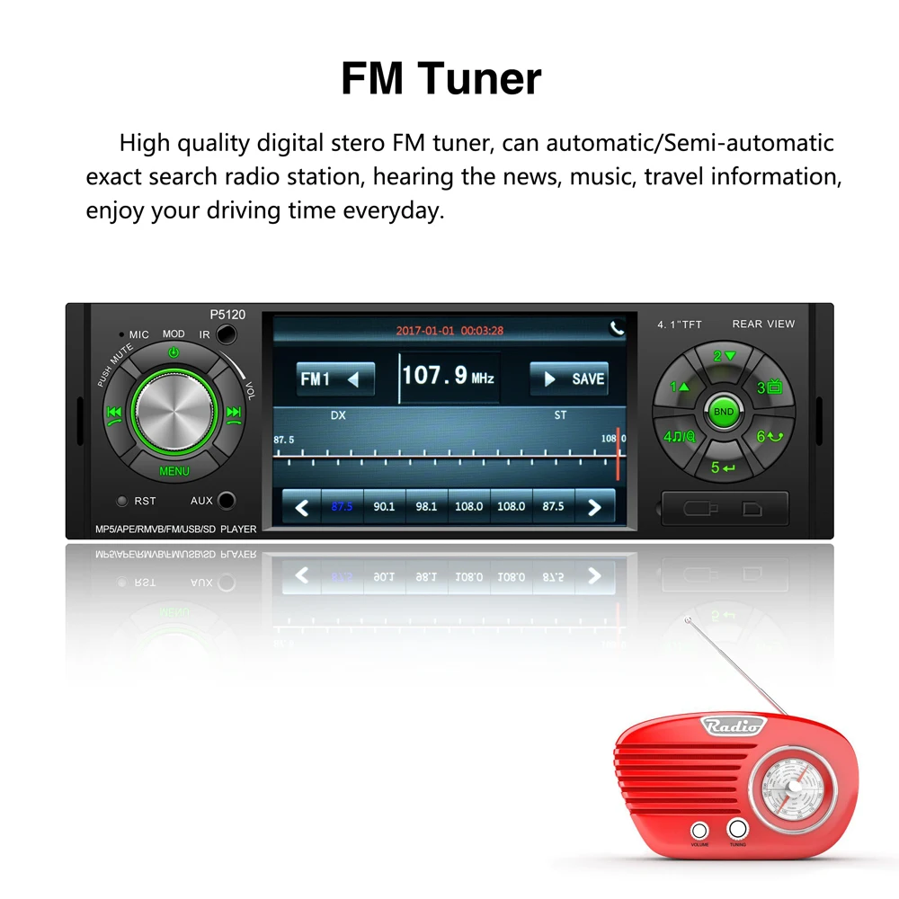 タッチスクリーン4.1インチシングルディンカーmp5プレーヤーカーラジオ (usbbt付き) 在庫あり - Buy Car Radio With  Usb,Single Din Car Radio,Car Mp5 Player Product on Alibaba.com