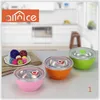 ALLNICE [Set of 3 or Single 1pc] Stainless Steel inner/Plastic outer Bowl Set Preservation Boxes with Plastic Lids, 5.2"/ 6.0"