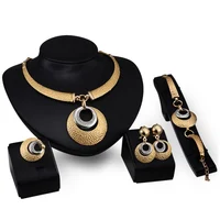 

Fashion Women High Grade 18K Gold Plated Necklace Earrings Bracelet Ring 4 Piece Jewelry Set