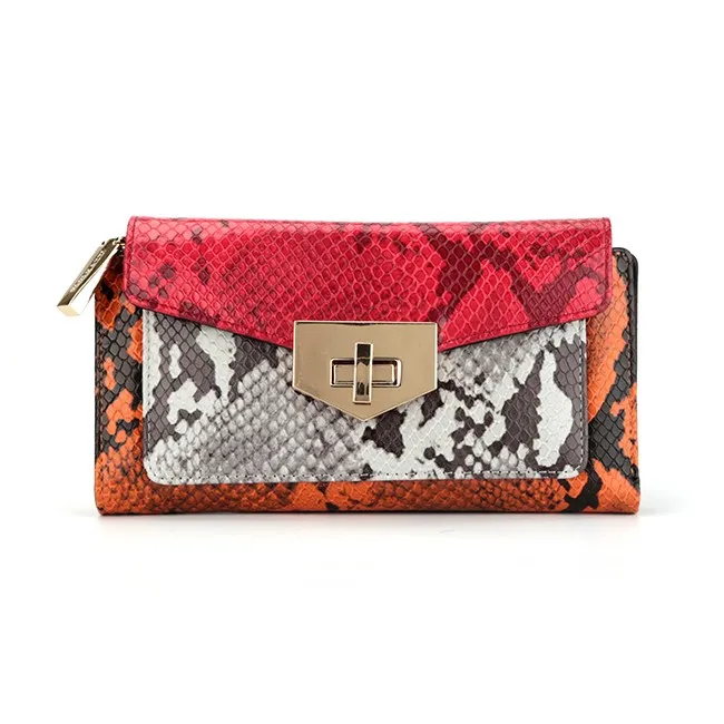 6541-2017 spring & summer style new designs multi-color snake clutch wallets Guangzhou manufacturer