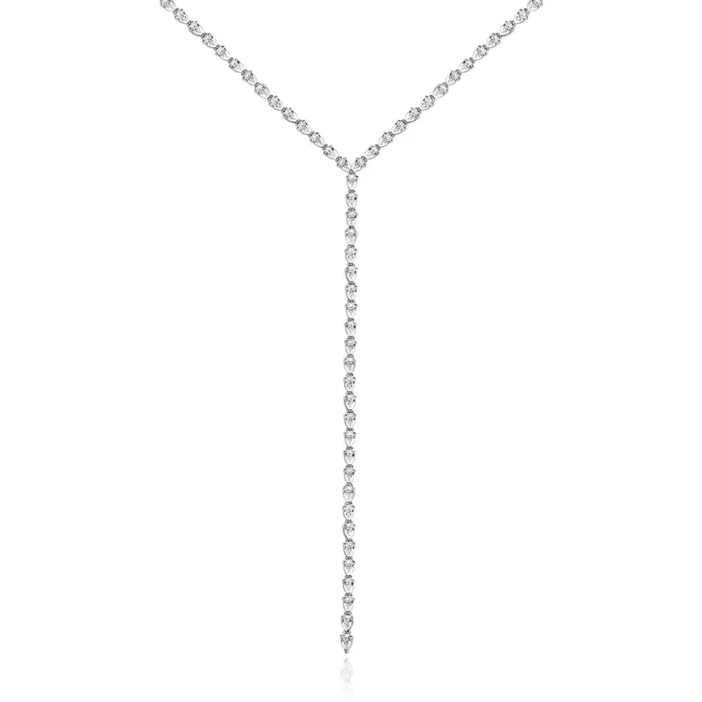 

LUOTEEMI Cubic Zirconia Long Chain Charm Tassel Necklace for Women High Quality Jewelry Wholesale