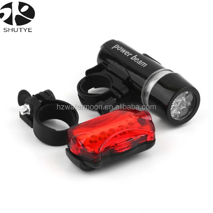 Waterproof 5 LED Lamp Bike Bicycle Front Head Light Rear Safety Flashlight