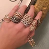 Miss Jewelry CZ Sterling Silver Jumbo Link Ring