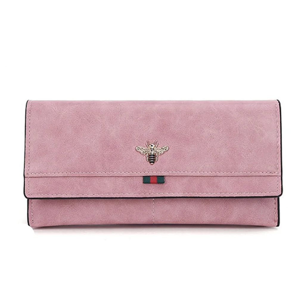 

Fashion Long Simple Vintage Zipper Women Leather Organizer card purse Wallet, Multi