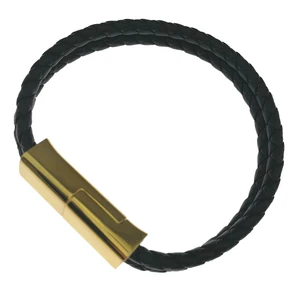 PU Leather Magnetic USB C Charging Cable Bracelet