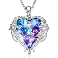 

CDE Wholesale Fashion Womens Jewelry Angel Wings Heart Pendant Necklace