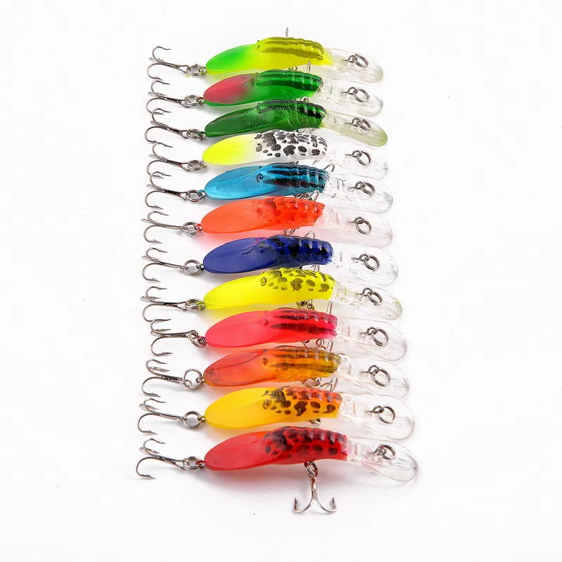 

12Pcs/Pack 7cm/4g Swimbait Fishing Lure Japan Crankbait Crank Bass 3D Eyes Hard Bait 8# Hook Tackle Minnow Fishing Lure, N/a