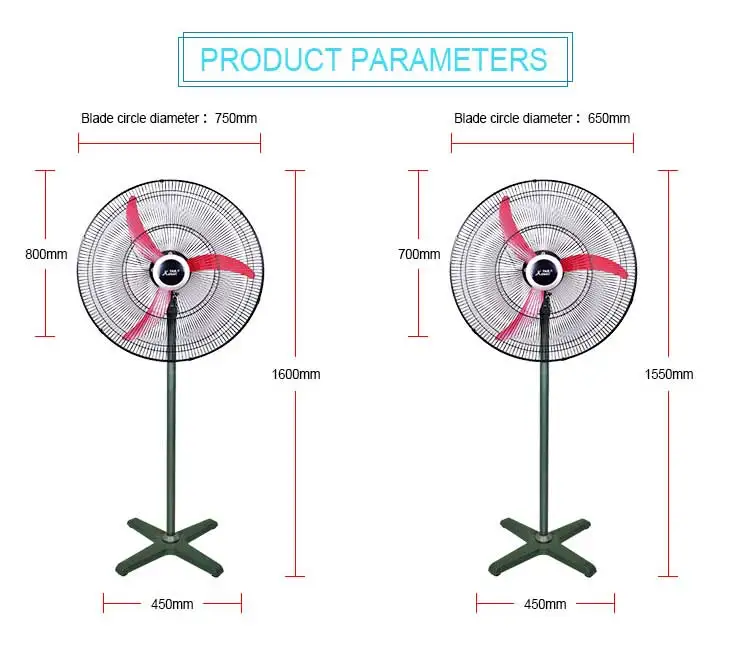 Factory Price Oem Electric 20 Inch Pedestal Fan With Metal Blade For