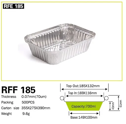 
Disposable Food Packaging Aluminium Foil Containers Tray 