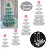 Hot Sale 5 Tier Cake Stand Crystal Clear Circle Acrylic Cupcake Plate Tools for Wedding Party Cake Display Christmas Baking