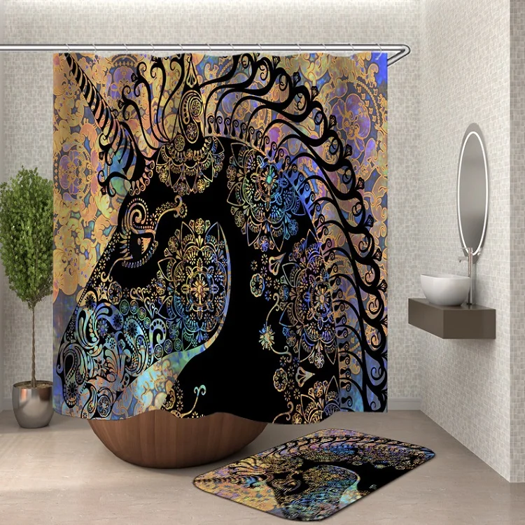 

Ready Made Hookless Shower Curtain Design Waterproof Hookless Shower Curtain with Matching Window Curtain