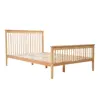 Double Pine Bed Frame 4FT6 Wooden Bedstead Bedroom Furniture in Shaker Style with Headboard Footboard Slatted Base L190 X W135cm