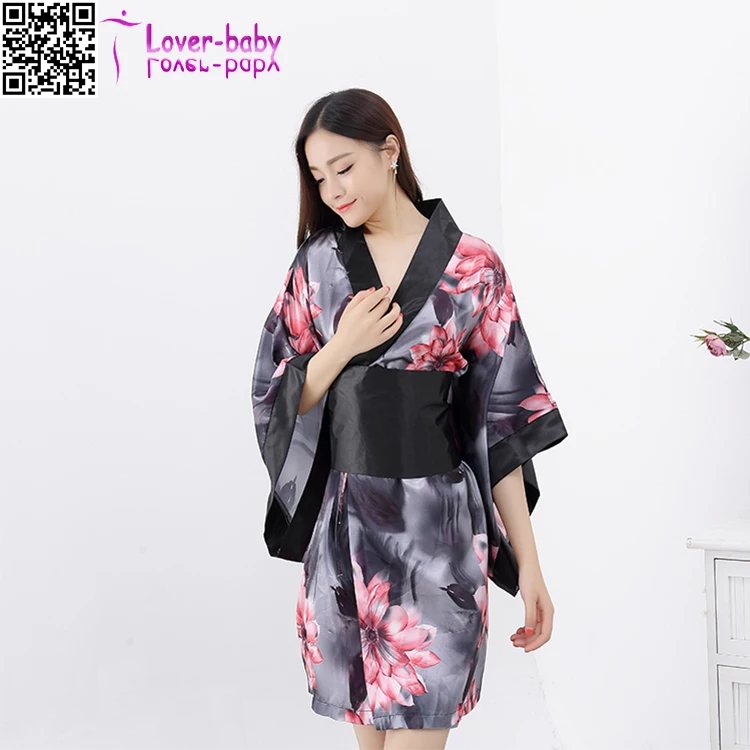 

New arrival Chinese Style Printed Floral disposable women Kimono L28208, As shown