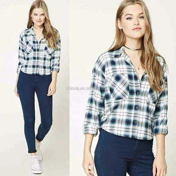 women's plaid flannel shirt outfit