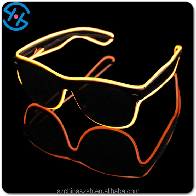 Decorative Night club promotional fast blink Festivals events Charming Glowing in dark El Wire LED sunglasses for wholesale