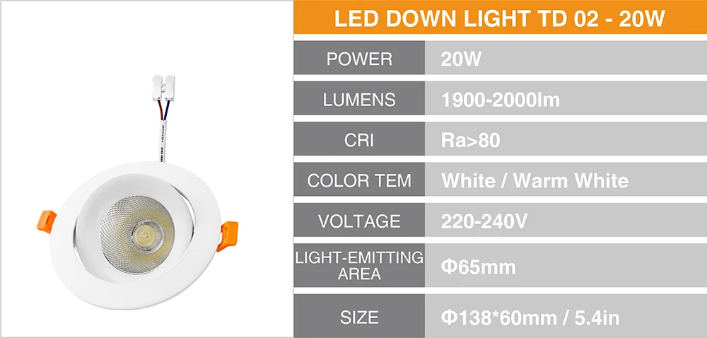 Rotatable Angle Epistar Led Round Recessed Lamp 20w 12w 7w Cob Ceiling 