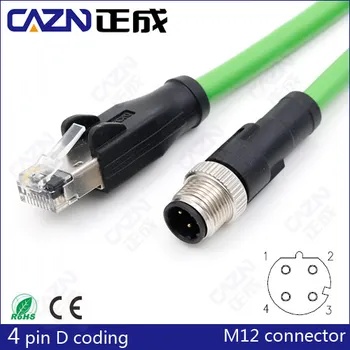M12 Connector Male 4pin D Code Ethernet 100mbps M12 To Rj45 Cable Connector Buy M12 Etherne D Code Male To Rj45 Product On Alibaba Com