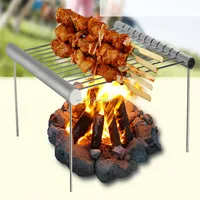 

New Outdoor Camping Hiking Picnic Stainless Steel BBQ Grill Compact Folded Mini Pocket BBQ Grill,barbique grill by outdoor