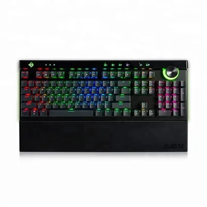 Ajazz 111 Keys RGB Mechanical Keyboard  Black Switches Ergonomic Arc With Dual-mode Knob and Wrist Rest AK45