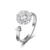 Fortunes zircon opening ring rotating deserve to act the role of s925 pure silver rotary opening ring