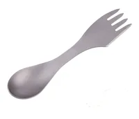 

Titanium Ultra-lightweight Spoon,Fork & Knife Combo Utensils 3-in-1;Titanium spork;Titanium outdoor cutlery;