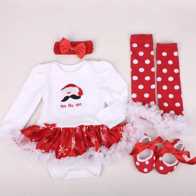 

Wholesale New Born Baby Clothes Long Sleeve Christmas Outfit Baby Winter Cute Romper, As pictures
