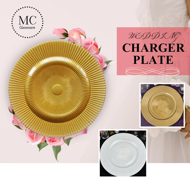 Gold Hotel Used Dinner Glass Plates For Weddings - Buy Plates ...