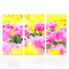 3 Pieces Pink Flower Painting Garden Scenery Canvas Wall Art HD Photography Giclee Printing Modern Giclee Printing Home Decor