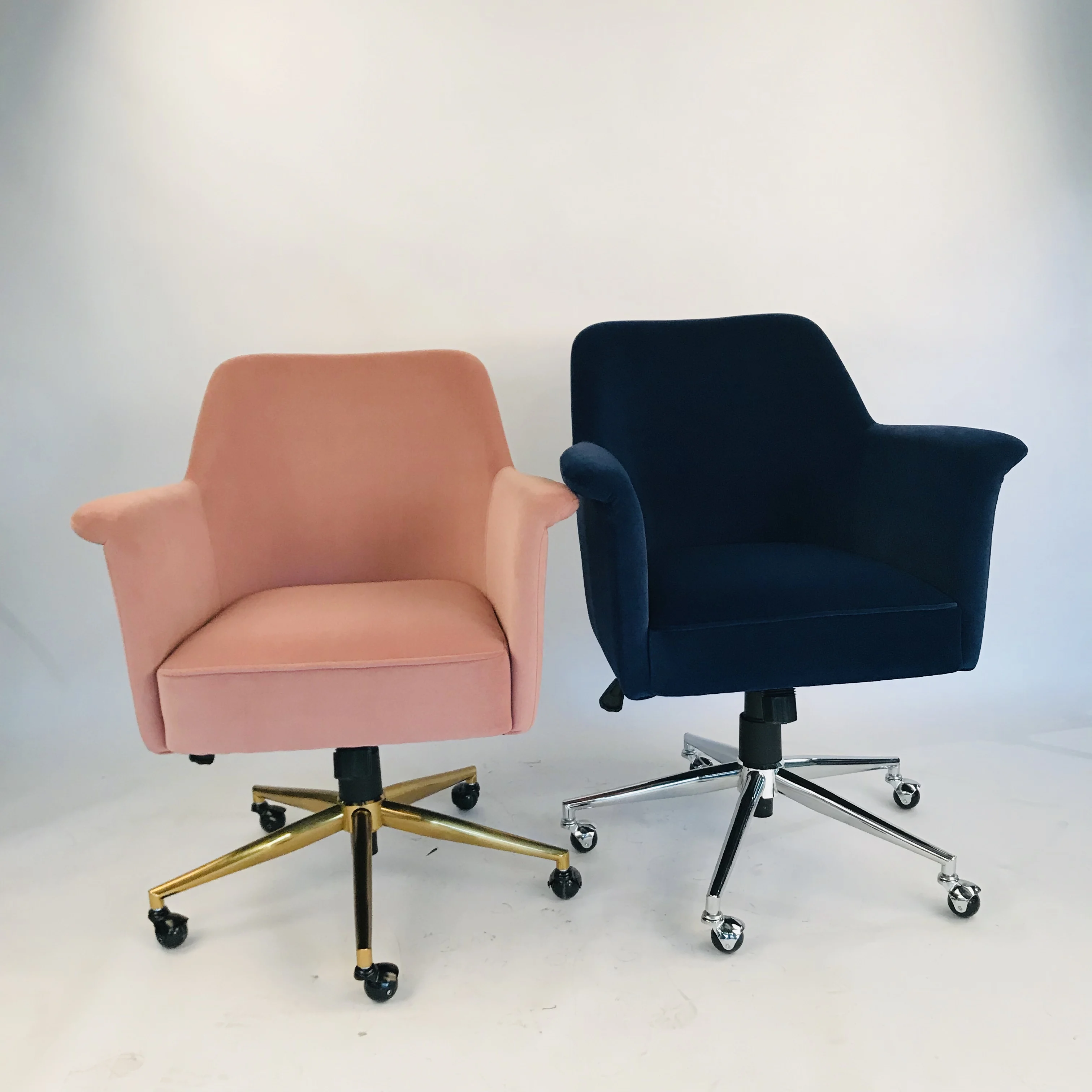 Pink Office Chair Home Office Chair, Velvet Office Chair Conference Chair, Brass Base Executive