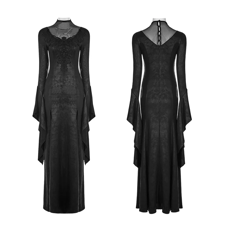 WQ-349 PUNK RAVE Gothic Dress Gorgeous  Split Long Dress