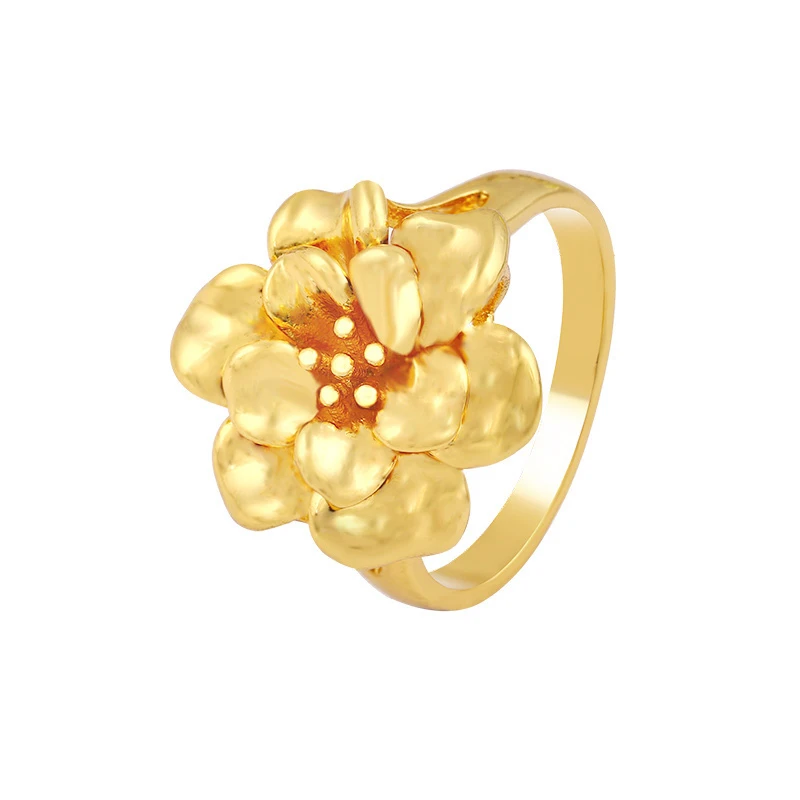 

Xuping jewellery ring Flower shape 24k gold plated ring brass ring jewellery